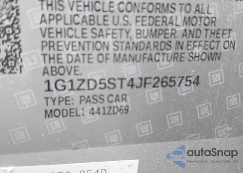 2018 Chevrolet Malibu Lt from USA, damaged, VIN 1G1ZD5ST4JF265754